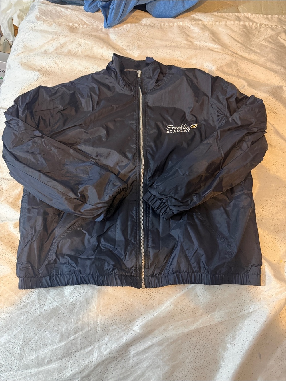 Franklin academy uniform Navy Windbreaker Jacket -  Lightweight Zip-Up size YXL